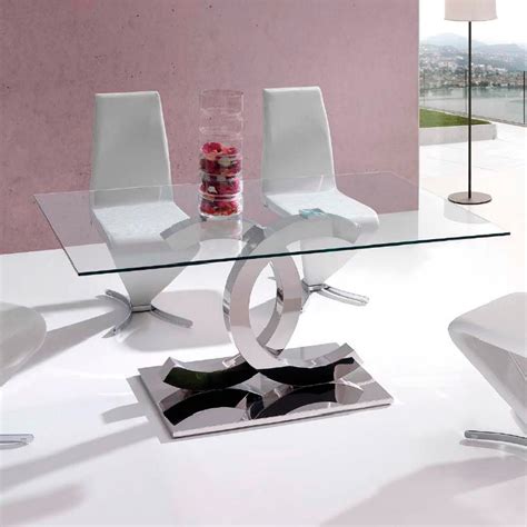 mesa chanel comedor|Mesa Comedor Chanel Cristal Base Acero.